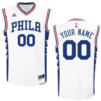 Men & Youth Customized Philadelphia 76ers adidas White Replica Home Jersey